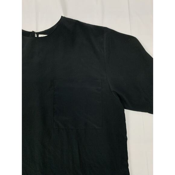 Vintage Ginger Meggs Women’s Short Sleeve Silky Top Chest Pocket Black M - Picture 3 of 11